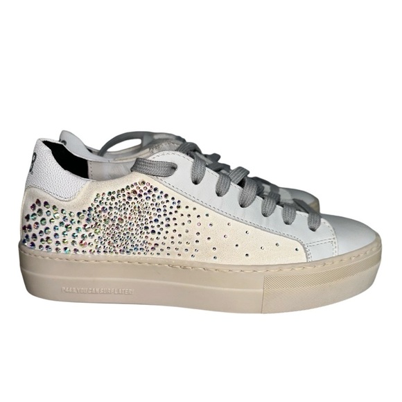 P448 Thea‎ Platform Sneaker White w/ Iridescent Crystals EU Size 36 USA 5.5 5 - Picture 7 of 13